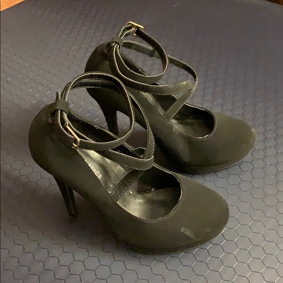 Black suede heels TOP MODA - Picture 2 of 3